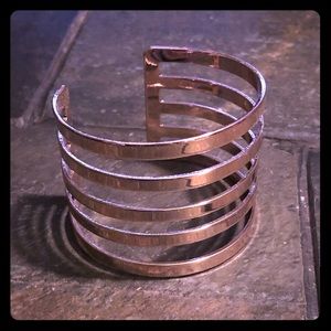 Multi row steel cuff bracelet